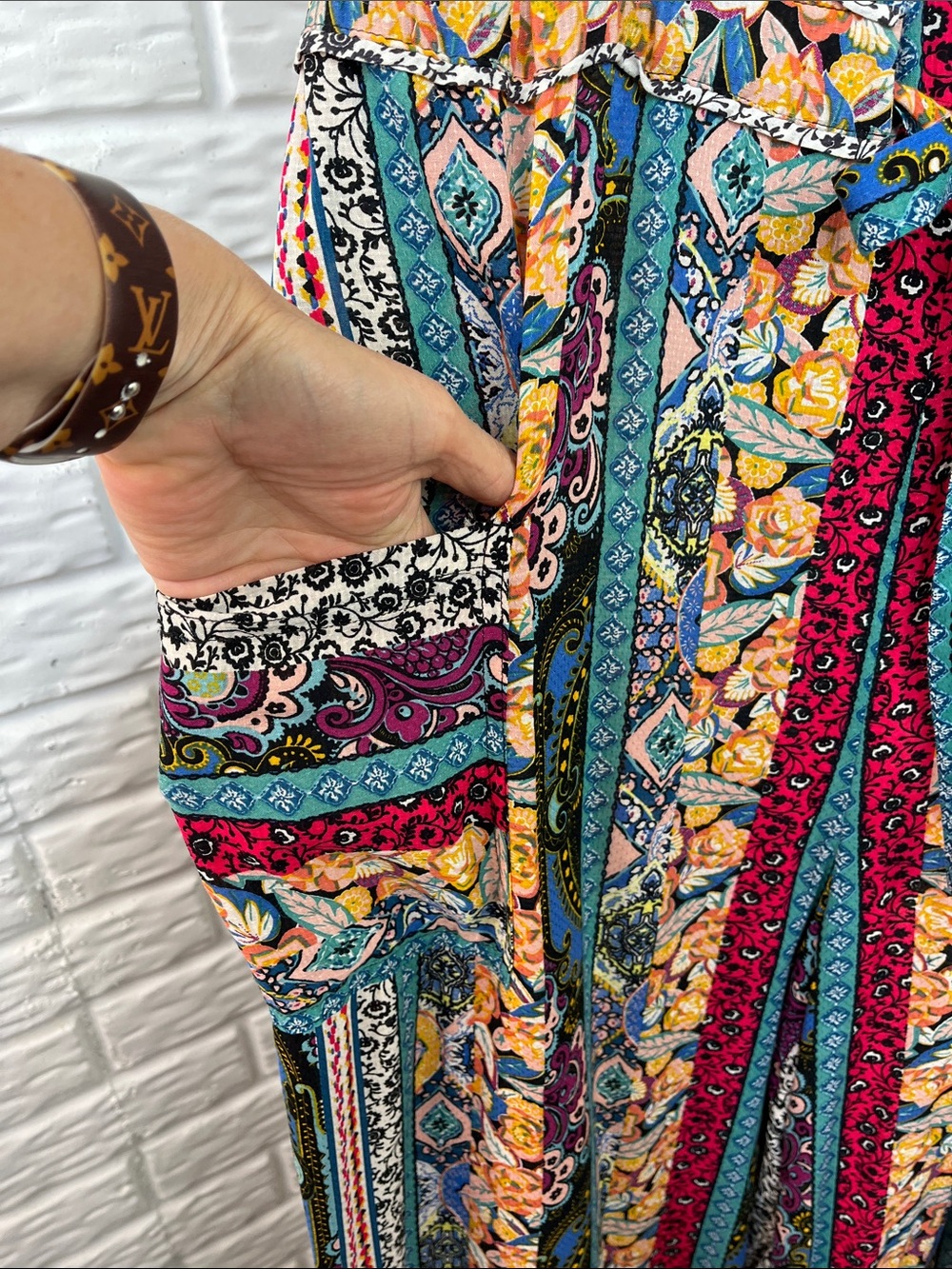 ANTHROPOLOGIE CALAIS JUMPSUIT NOVELTY PRINT BOHEMIAN WIDE LEG SZ XS - Picture 6 of 15